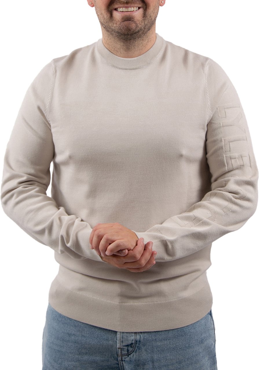 Lyle & Scott Lyle & Scott Mesh Logo Crew Neck Jumper Beige