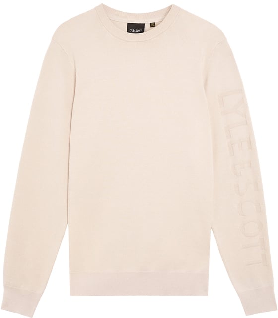 Lyle & Scott Lyle & Scott Mesh Logo Crew Neck Jumper Beige