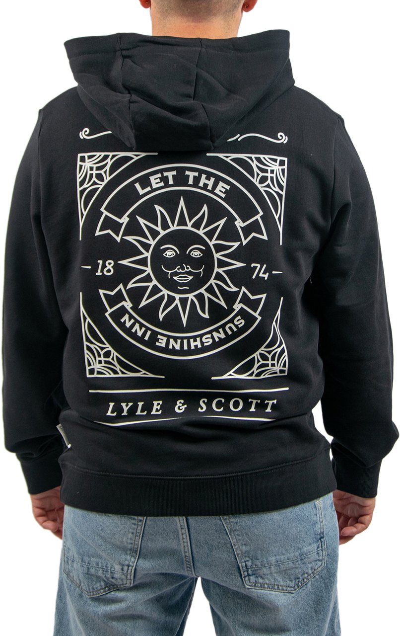 Lyle & Scott Lyle & Scott Sunshine Inn Graphic Hoodie Zwart