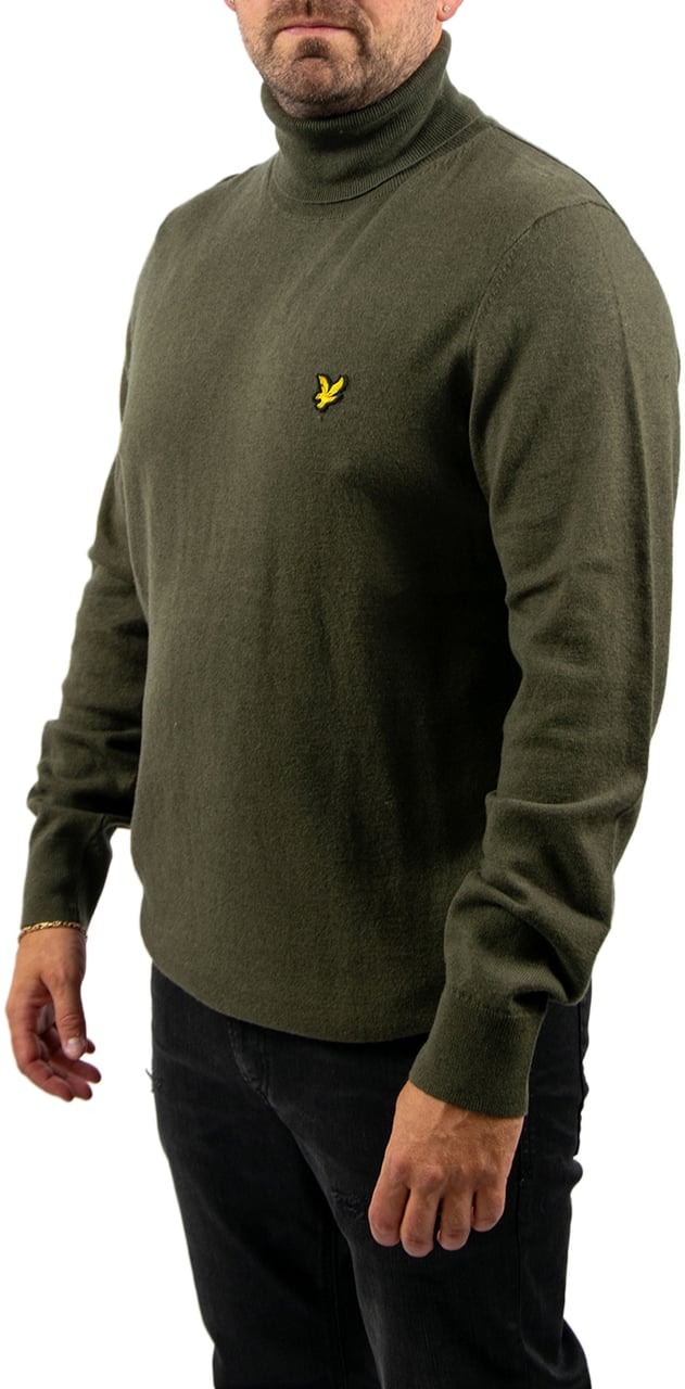 Lyle & Scott Lyle & Scott Cotton Merino Turtleneck Jumper Groen