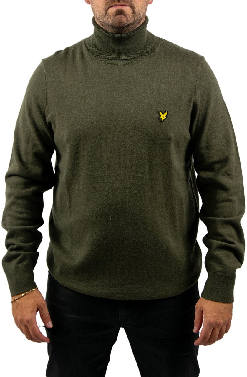 Lyle & Scott Lyle & Scott Cotton Merino Turtleneck Jumper Groen