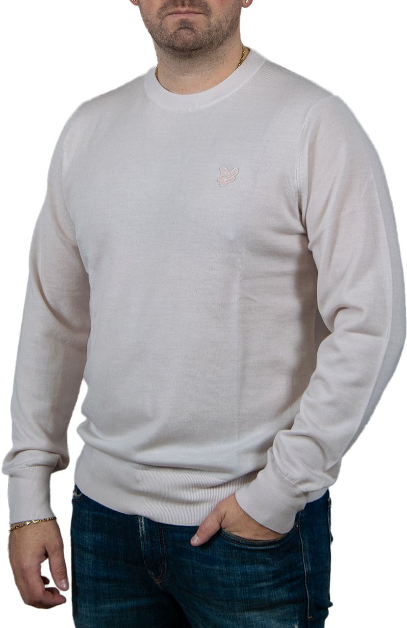 Lyle & Scott Lyle & Scott Tonal Eagle Merino Crew Neck Jumper Roze
