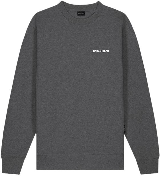 Baron Filou Baron Filou Cli The Jetset Traveler Oval Backprint Sweater Grijs