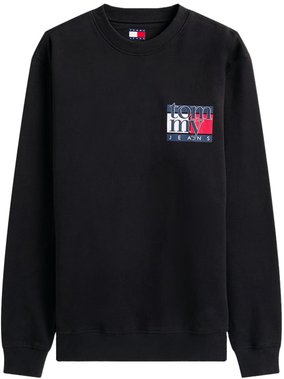 Tommy Jeans Tommy Jeans Reg RWB Flag Crew EXT Zwart