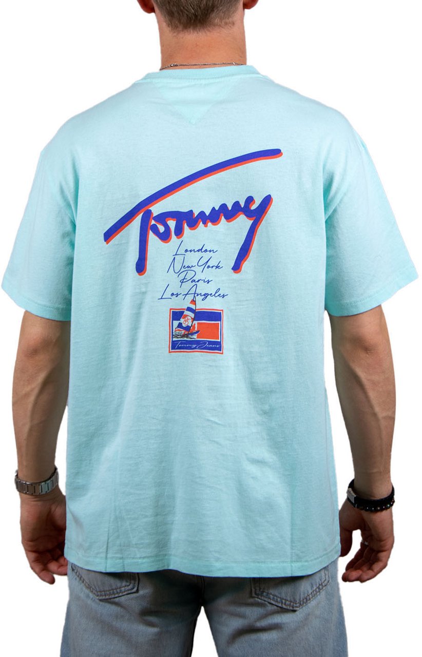 Tommy Jeans Tommy Jeans RLX Faded Graphic Tee Blauw