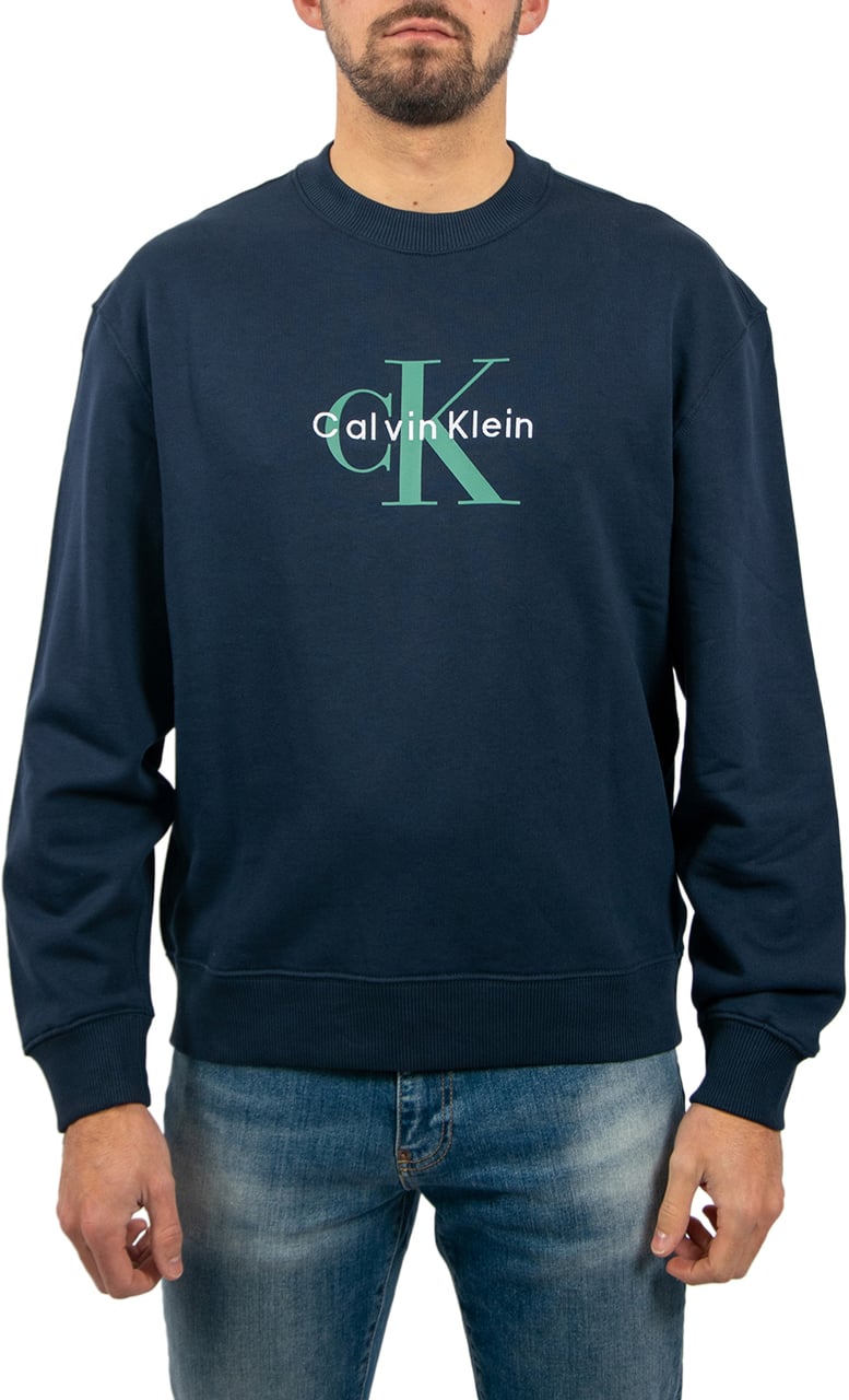 Calvin Klein Calvin Klein Jeans LS EU 350Terry Monogram CN Sweatshirt Blauw