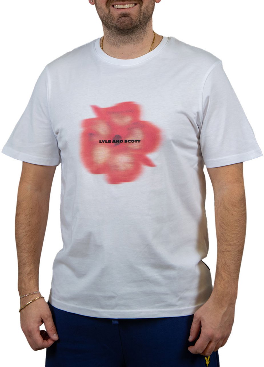 Lyle & Scott Lyle & Scott Motion Floral Graphic T-Shirt Wit