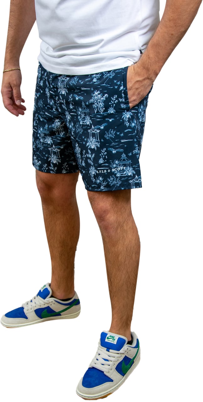 Lyle & Scott Lyle & Scott Botanical Garden Print Swimshort Blauw