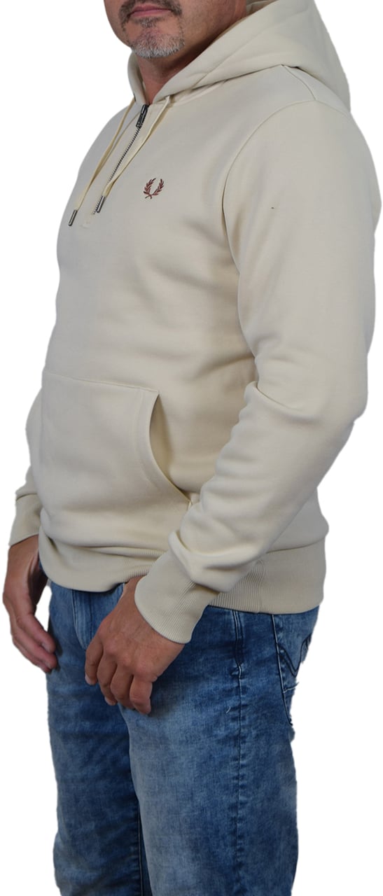 Fred Perry Fred Perry Hooded Fleece Back Sweatshirt Beige