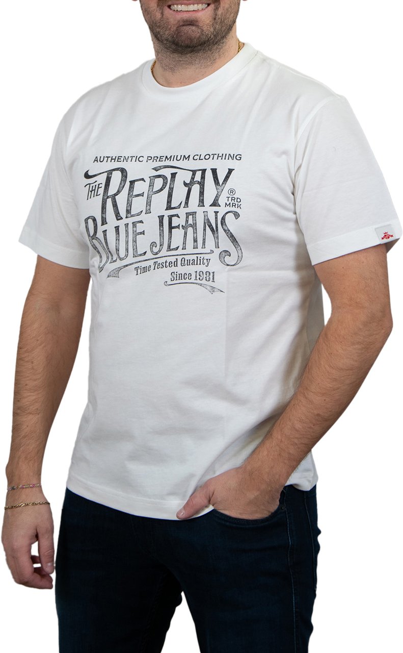 Replay Replay T-Shirt Royal Eagle Wit