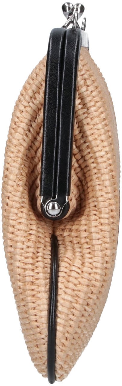 Vivienne Westwood Beige Orb Embossed Raffia Shoulder Bag Neutraal