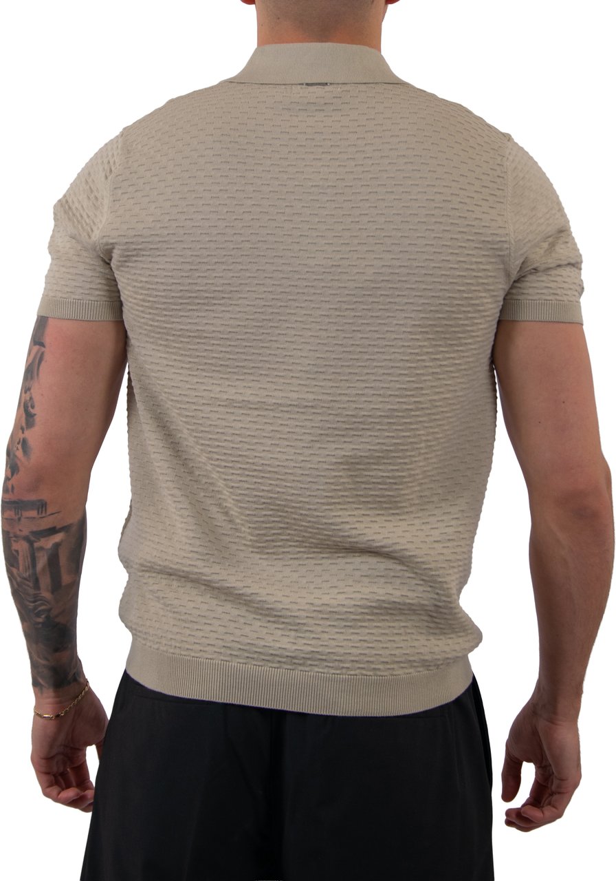 Antony Morato SWEATER POLO WITHOUT BUTTON SHORT SLEEVES REGULAR FIT IN COTTON SOFT YARN Beige