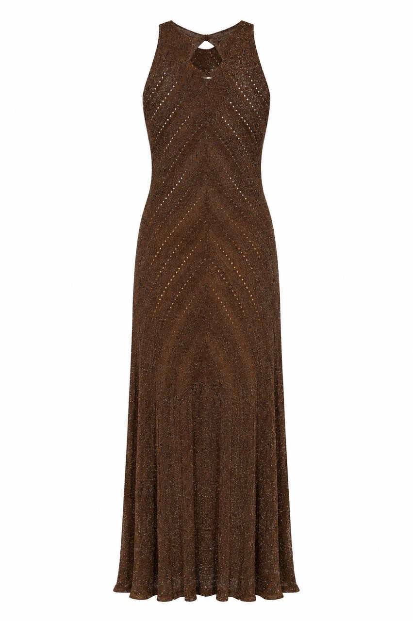 Twin-set Dresses Coffee Liqueur Lurex Bruin