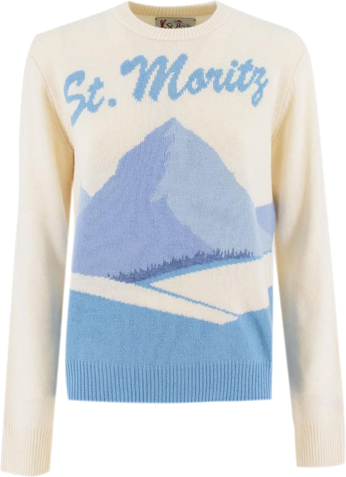 MC2 Saint Barth Sweaters Bianco/Celeste Wit