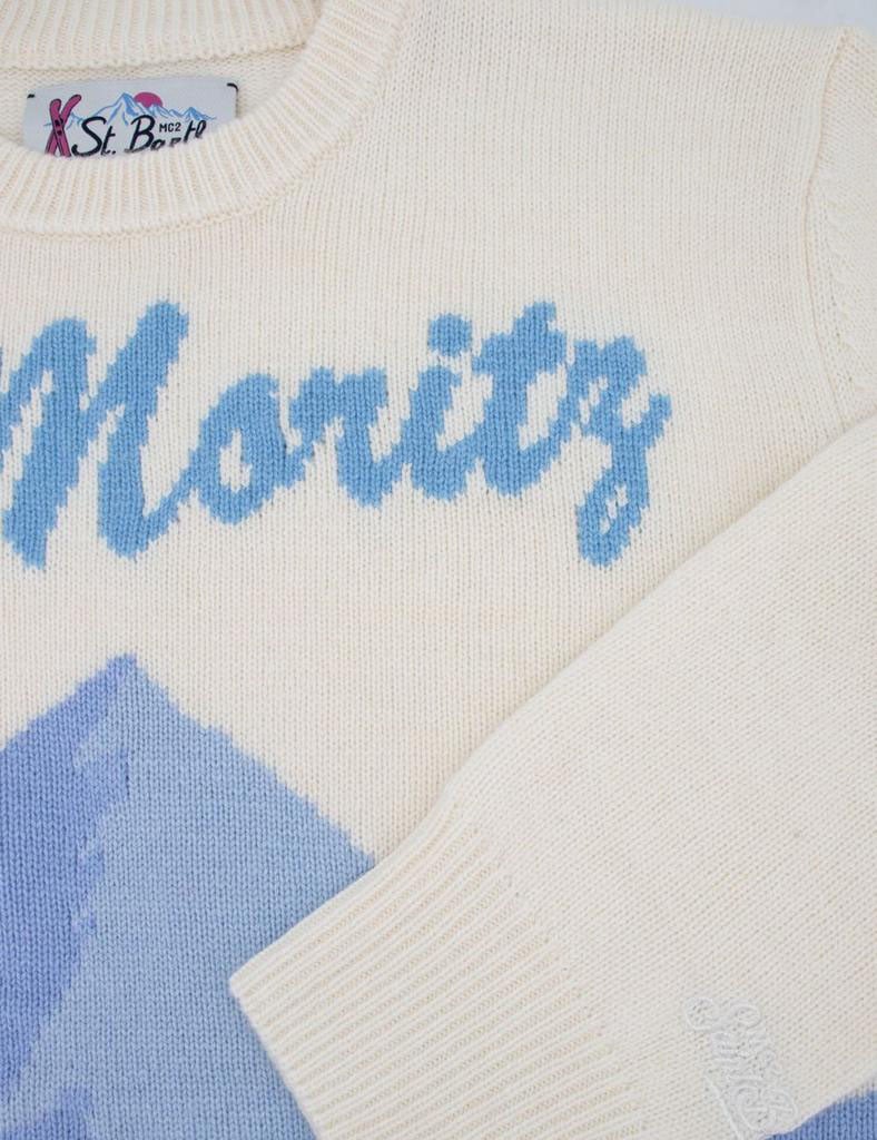 MC2 Saint Barth Sweaters Bianco/Celeste Wit