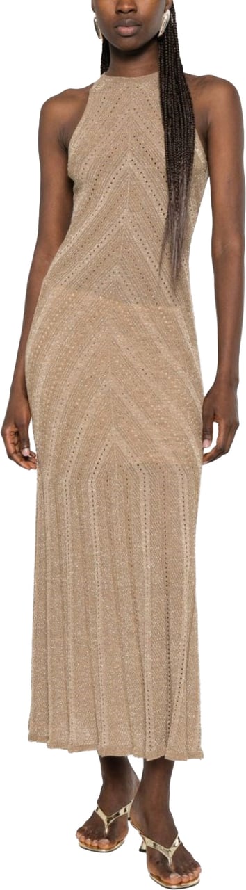 Twin-set Dresses Golden Green Lurex Goud
