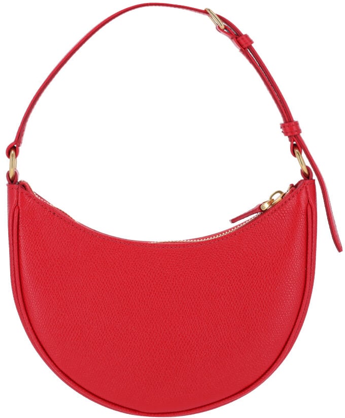 Valentino Garavani Red Leather"Vlogo Signature" Mini Hobo Bag Rood