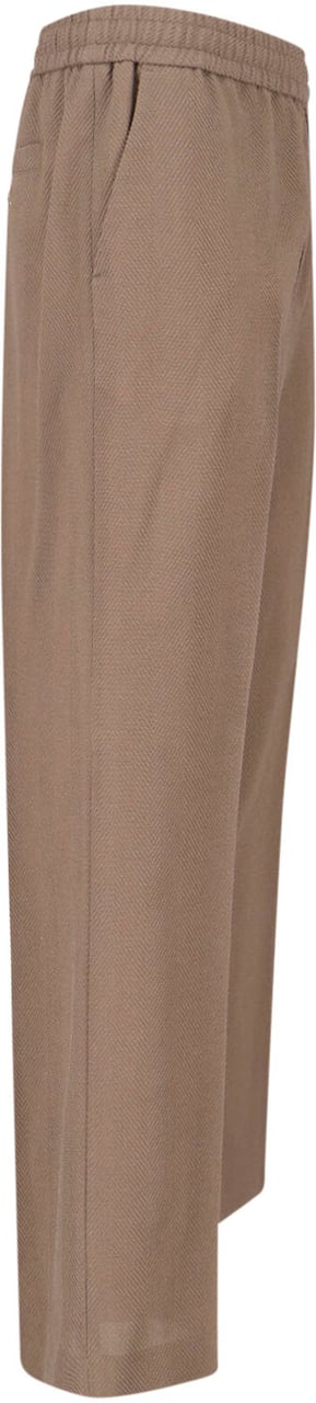 Golden Goose Taupe Wide-Leg Virgin Wool Sport Trousers Bruin