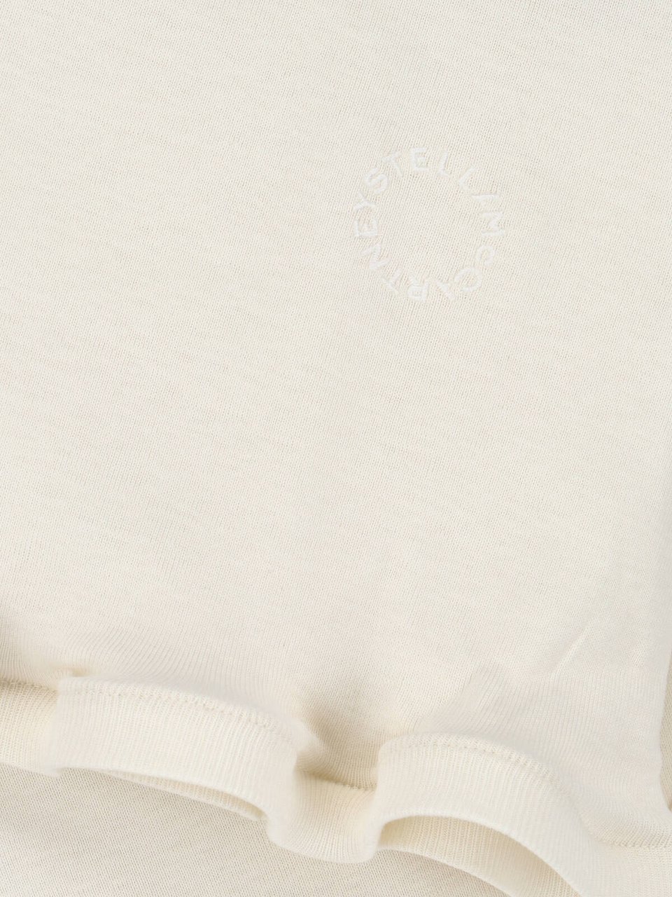 Stella McCartney Cream Ruffle Hem Cotton Tank Top Neutraal