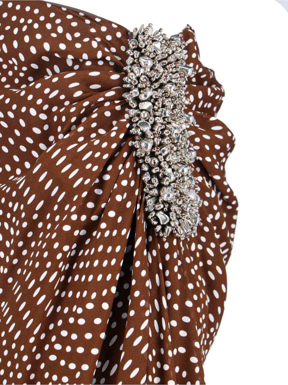 Dries van Noten Midi Skirt With Irregular Polka Dot Print Bruin