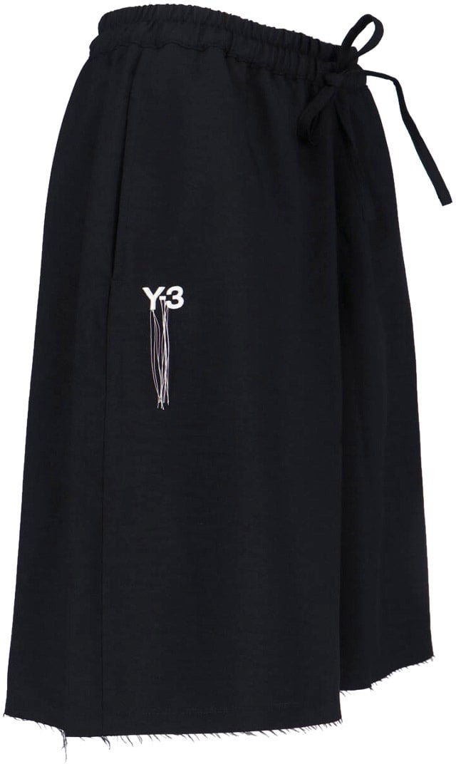 Y-3 Sports Shorts In Black Recycled Fabric, Elasticated Mid-Rise Zwart
