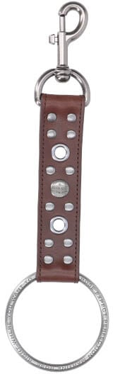 Martine Rose Brown Studded Leather Strap Keychain Charm Bruin