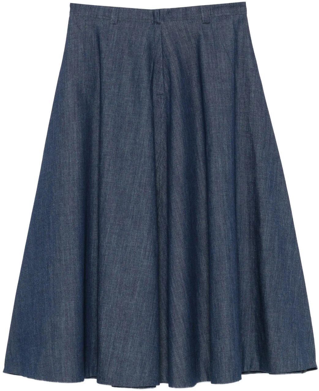Incotex Blue Flared Knee-Length Denim Skirt Grijs