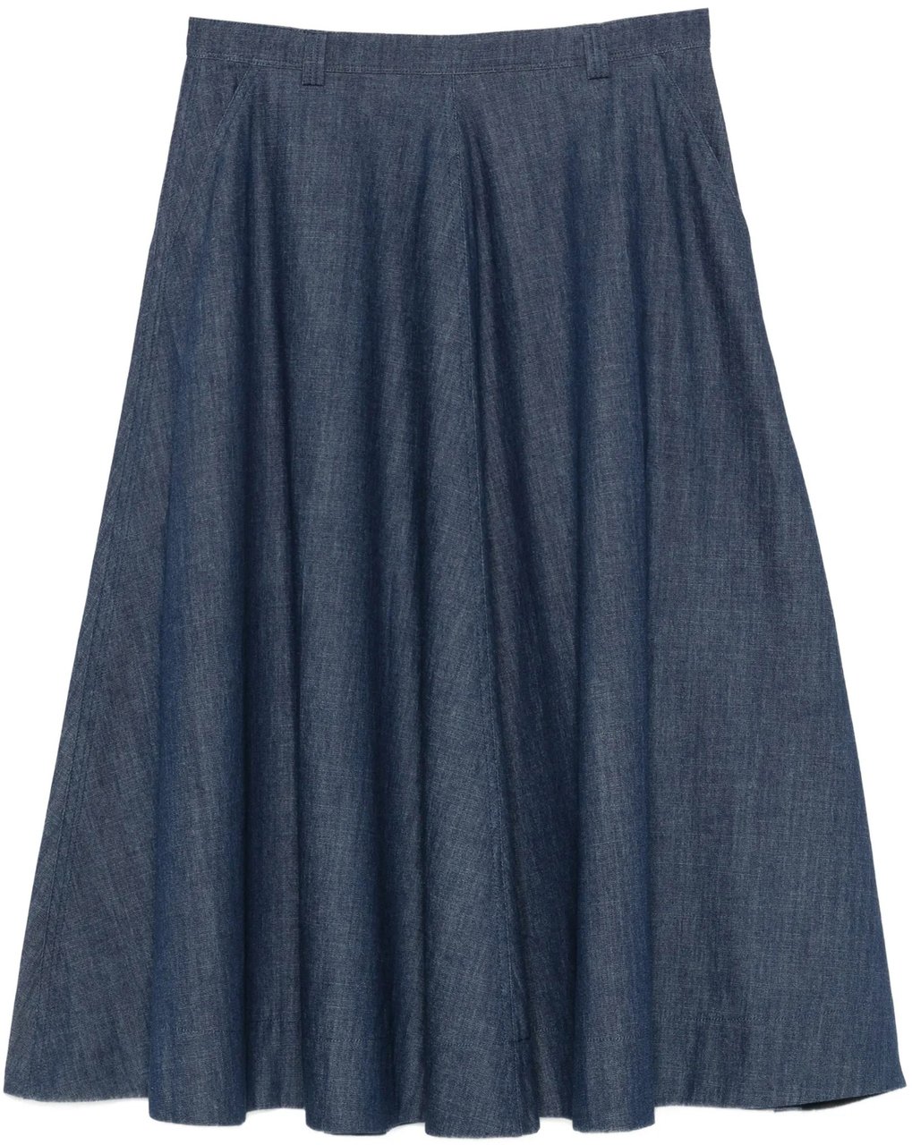 Incotex Blue Flared Knee-Length Denim Skirt Grijs