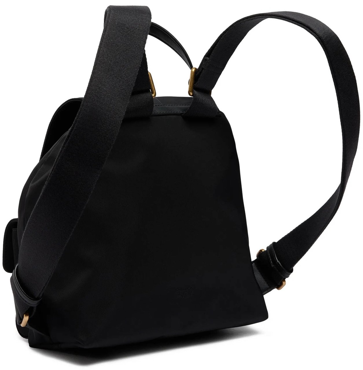 Pinko Black Backpack Decorative Flap Gold-Accent Backpack Zwart