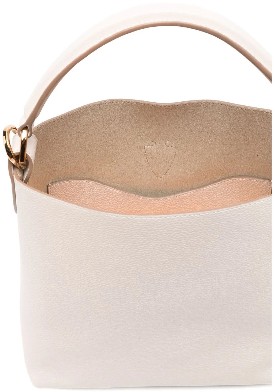 Tod's Neutral Secchiello T Timeless Pebbled Handbag Neutraal