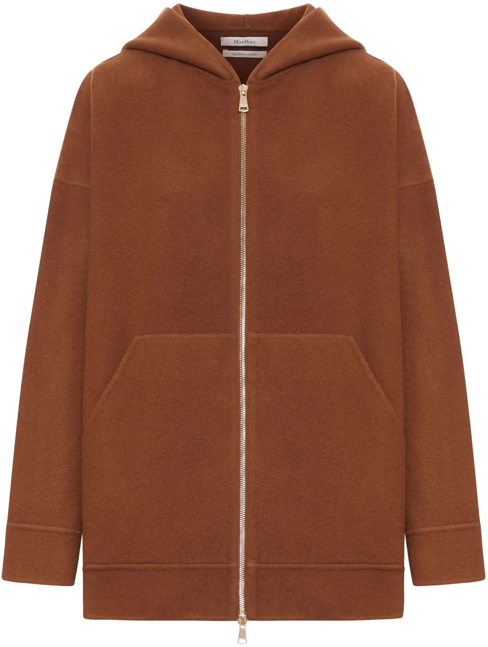 Max Mara Brown Etuania Hooded Front Zipper Jacket Bruin