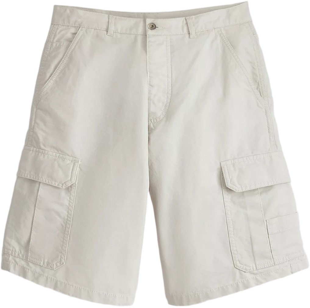 Dior Straight-Cut Minimalist White Cotton Shorts Wit