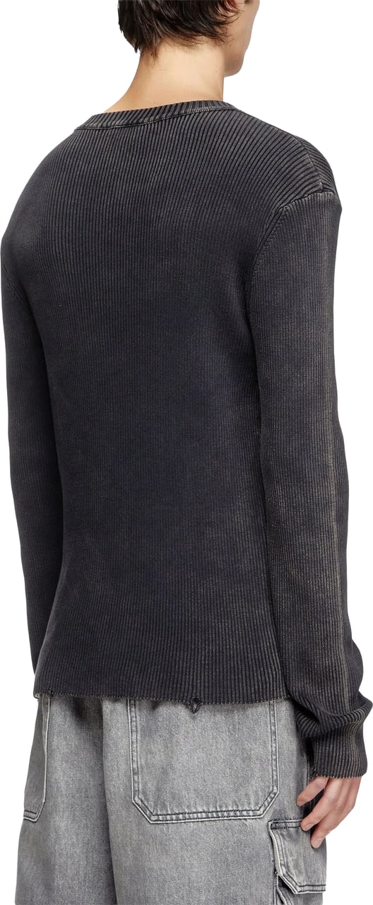Diesel Black K-Darin-D Ribbed Oval Cut-Out Top Zwart