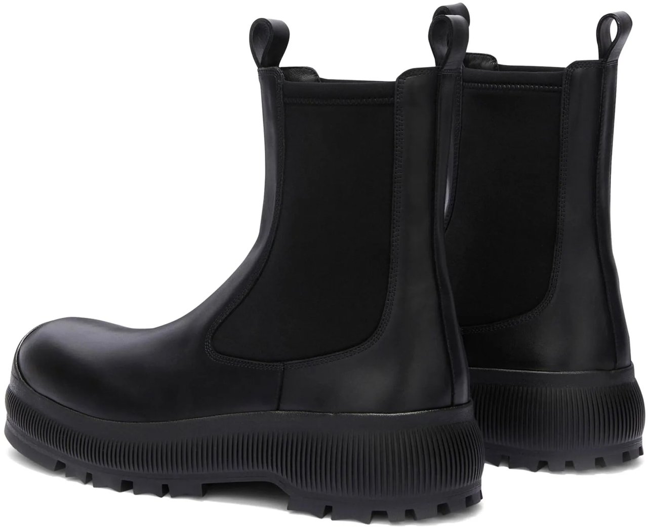 Jil Sander Black Chelsea Vibram Sole Leather Boots Zwart