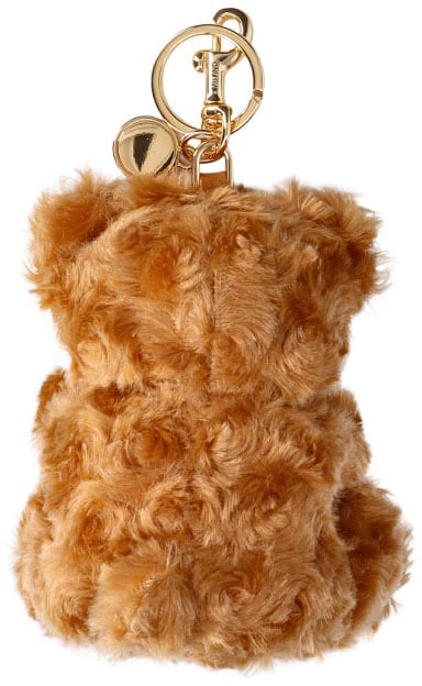 Moschino Brown Teddy Bear Fabric Keyring Charm Bruin