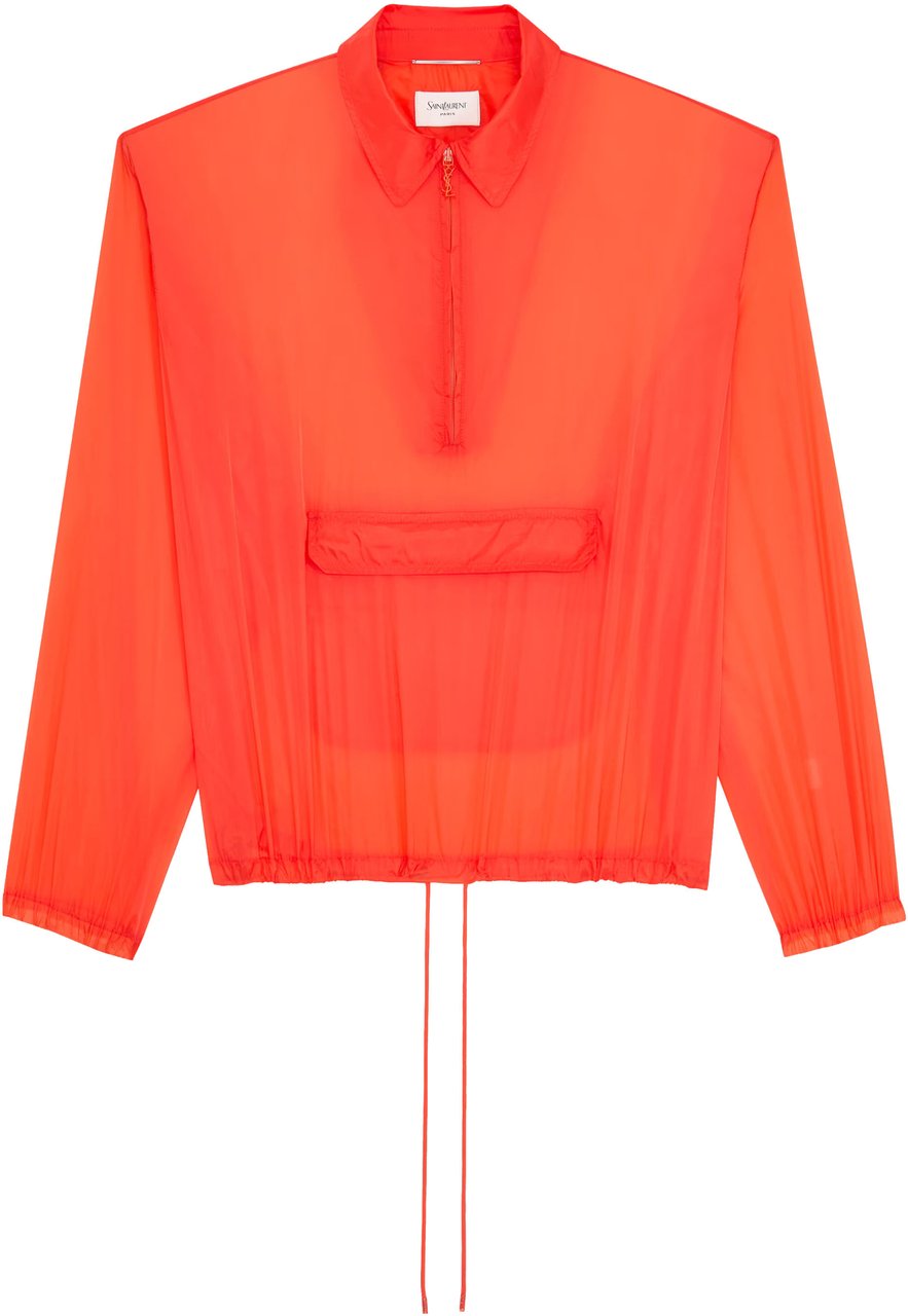 Saint Laurent Orange A Vento Windbreaker Rood