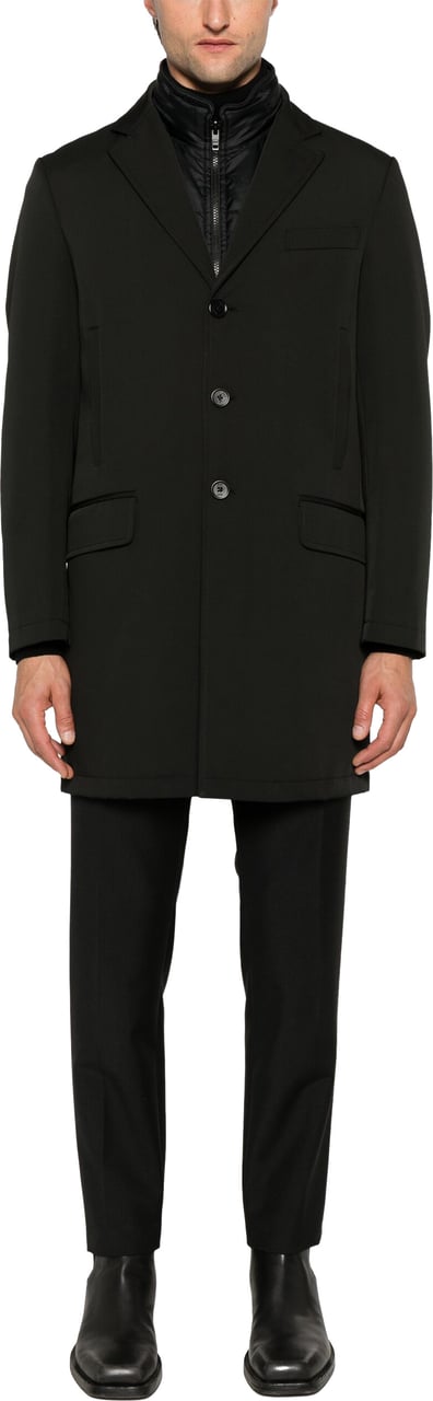 Fay Tailored Double Coat Removable Padded Gilet Zwart
