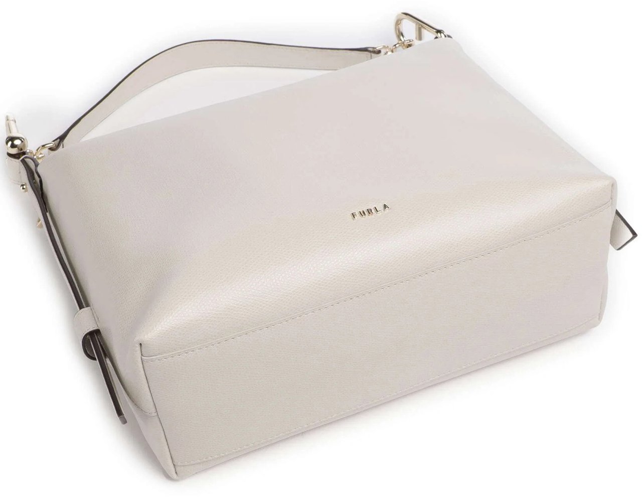 Furla Tonie M Hobo Minimalist Leather Handbag Grijs