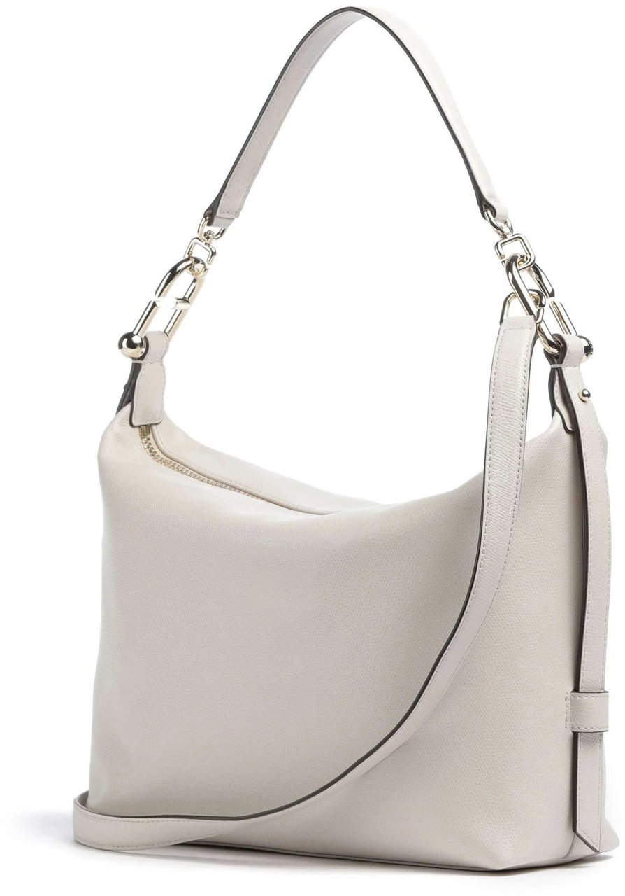 Furla Tonie M Hobo Minimalist Leather Handbag Grijs