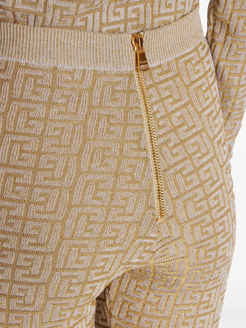 Balmain Neutral Leggings High-Waisted Knit Leggings Neutraal
