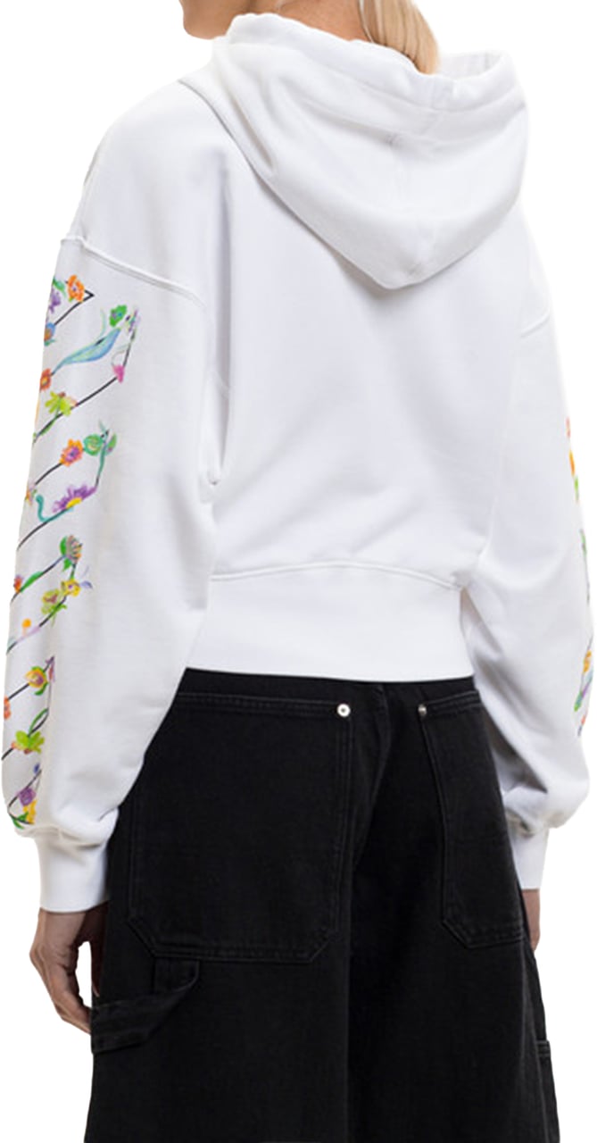 OFF-WHITE White Bookish Glowing Flower Cotton Hoodie Wit