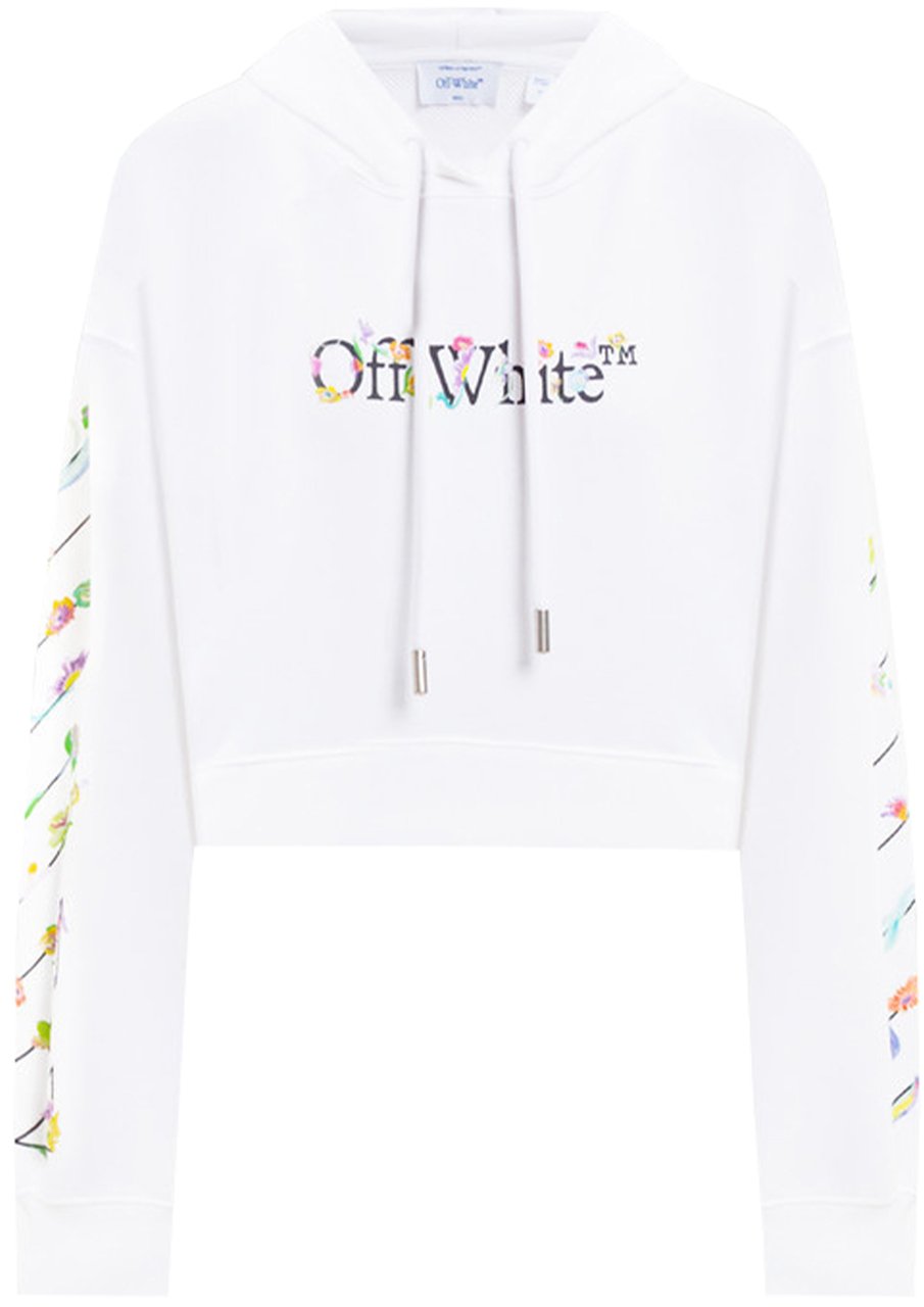 OFF-WHITE White Bookish Glowing Flower Cotton Hoodie Wit
