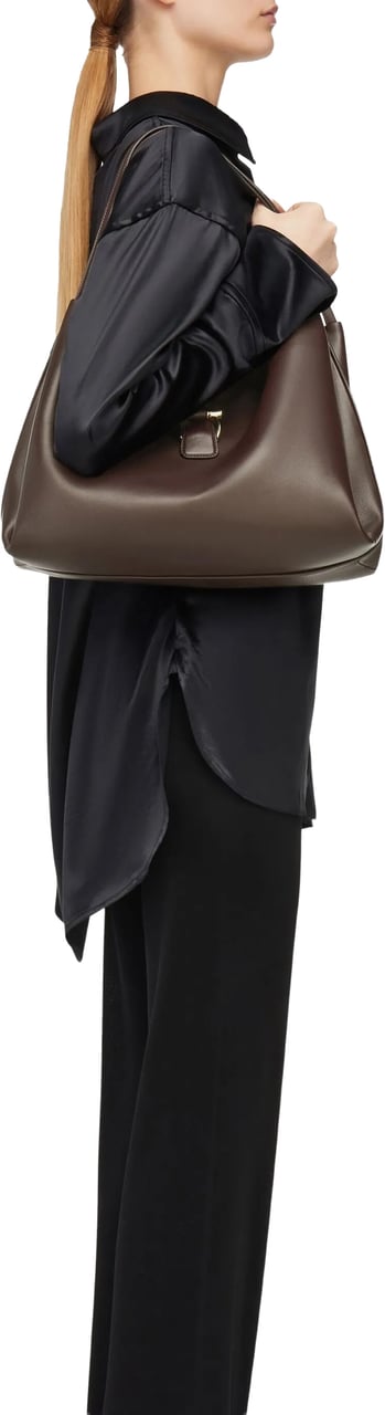 Salvatore Ferragamo Brown Tote M Medium Leather Totes Grijs