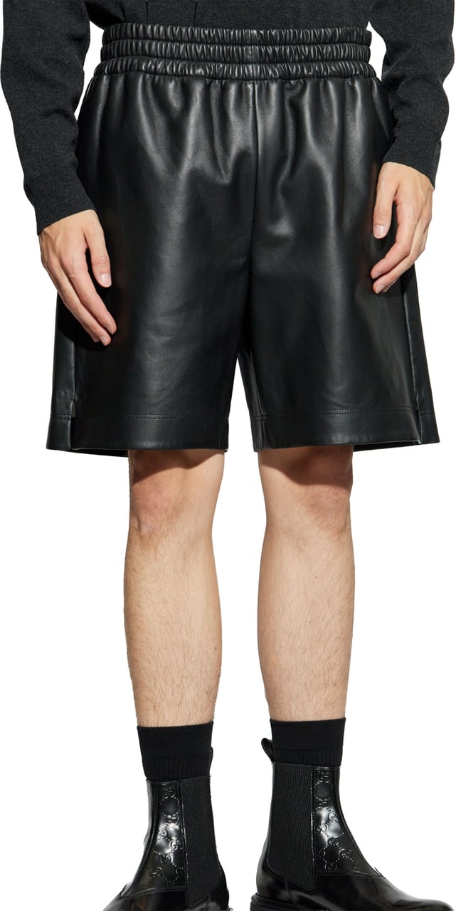 Gucci Black Matte Finish Elastic Waist Shorts Zwart