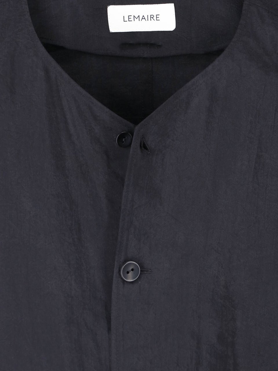 Lemaire Black Silk Blend Round Neck Shirt Zwart