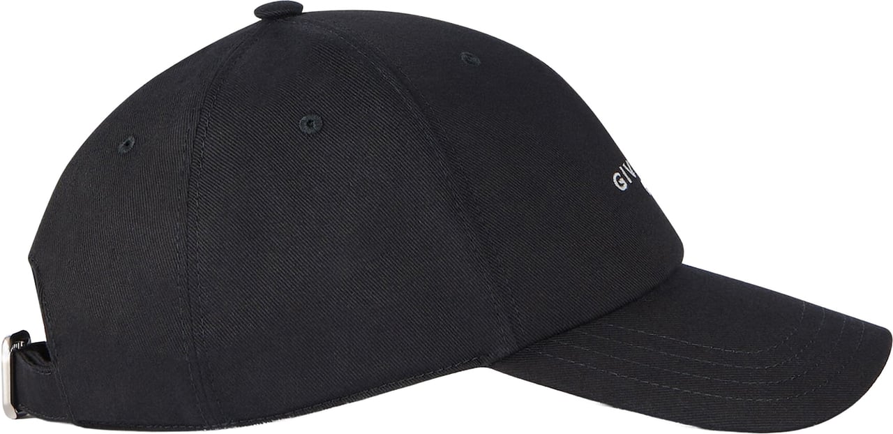 Givenchy Curved Cap Paris Black Structured Cap Zwart