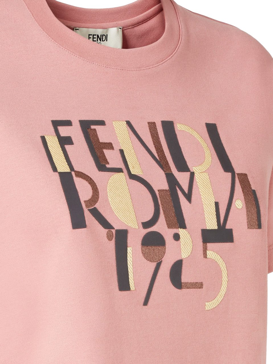 Fendi Pink Boxy-fit Bold Graphic Printed T-Shirt Roze