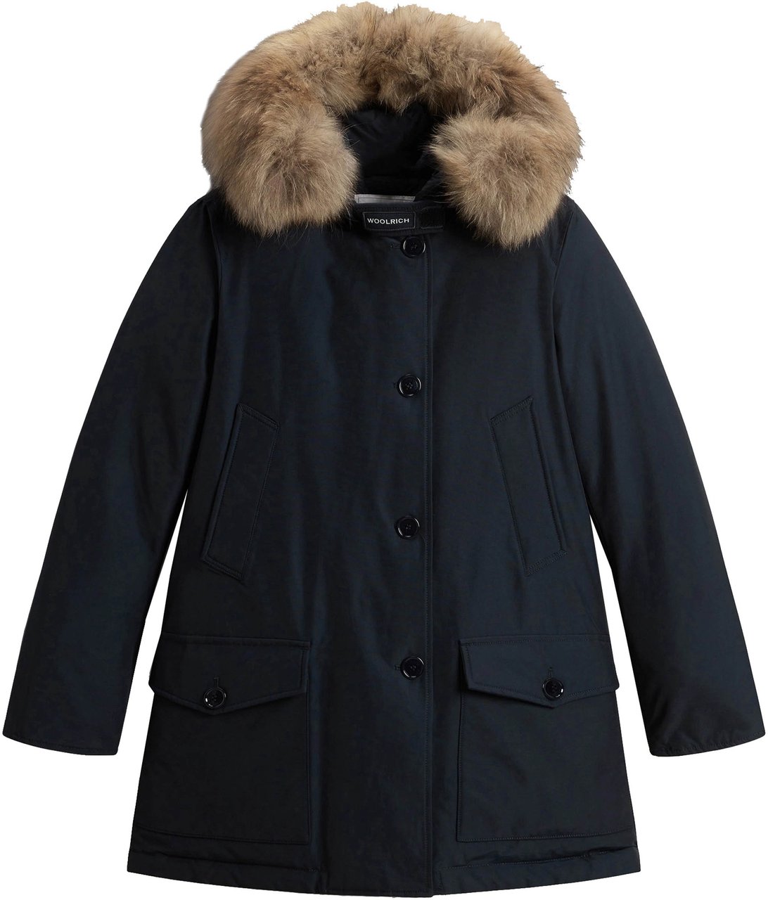 Woolrich Black Arctic Detachable Fur Down Parka Zwart