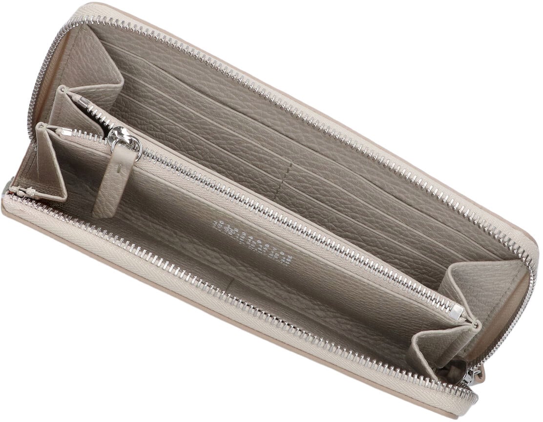 Maison Margiela Grey Four Stitches Textured Leather Wallet Grijs