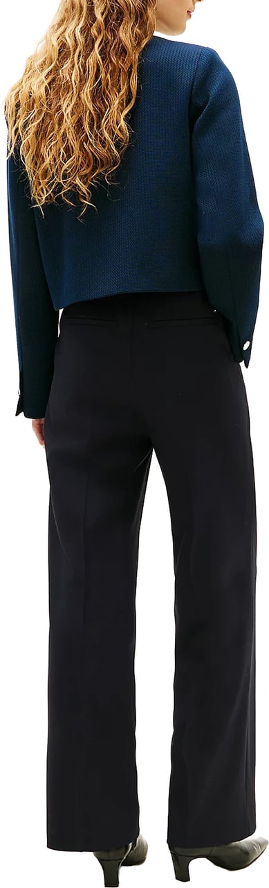 Tommy Hilfiger Tommy Hilfiger Cropped Textured Lady Jacket Zwart